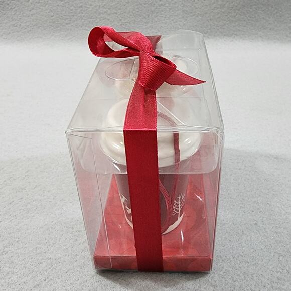 Starbucks 2006 To Go Coffee Cups Ceramic Ornaments x2 Holiday Decor #236294 NIP - Picture 7 of 8